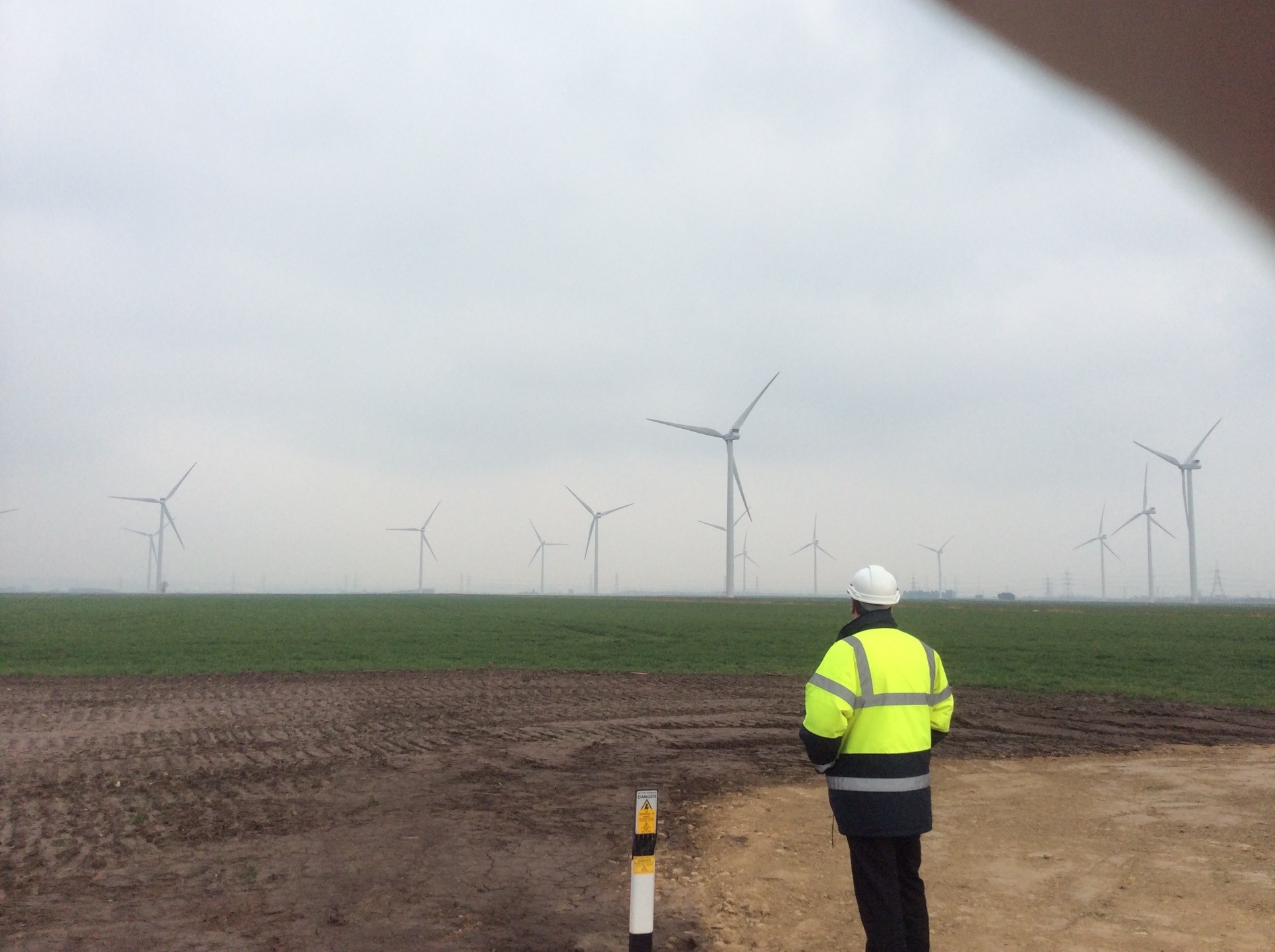 3 Core engineer surveying a wind farm site in East Yorkshire
